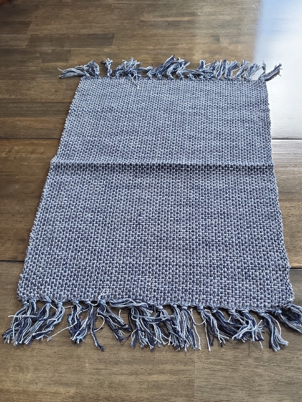 Woven Fringe Table Runner - Blue